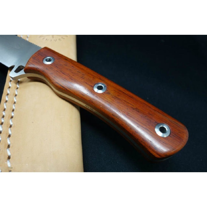 Couteau Duro Expedition One Lame Acier Böhler K110 Manche Ebène Etui Cuir AMR202003 - Livraison Gratuite
