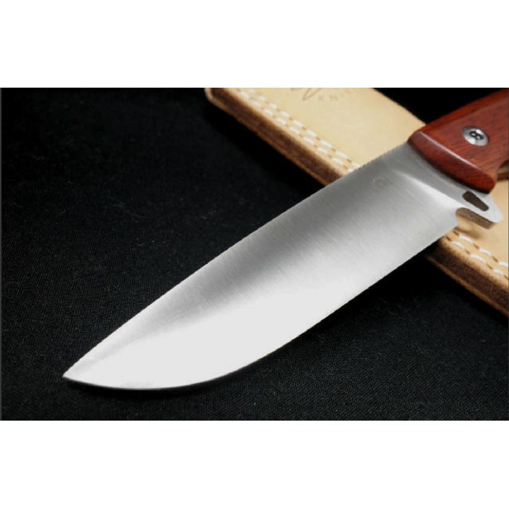 Couteau Duro Expedition One Lame Acier Böhler K110 Manche Ebène Etui Cuir AMR202003 - Livraison Gratuite