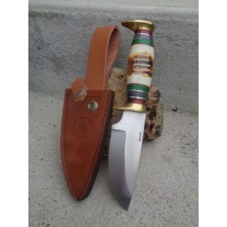 Couteau Poignard Frost Cutlery Chipaway Torchbone Lame Acier Carbone Manche Os Etui Cuir FCW1120TB - Livraison Gratuite