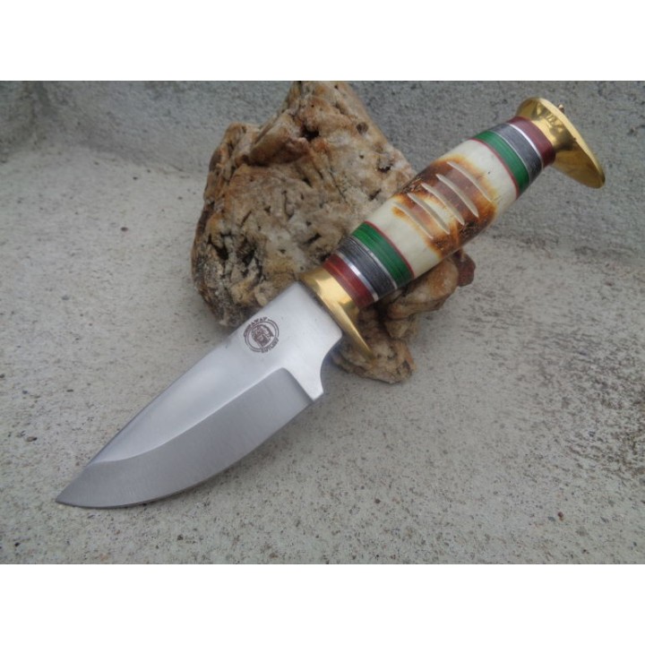 Couteau Poignard Frost Cutlery Chipaway Torchbone Lame Acier Carbone Manche Os Etui Cuir FCW1120TB - Livraison Gratuite