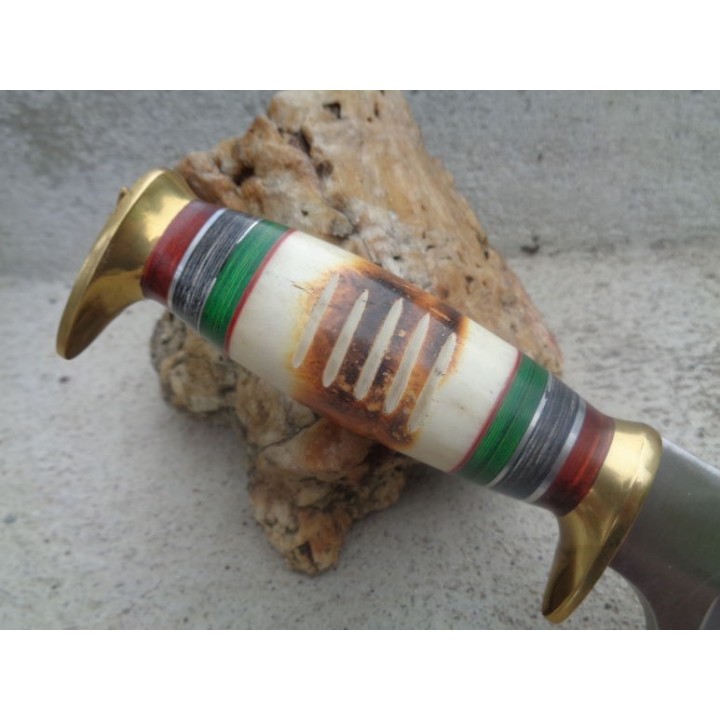 Couteau Poignard Frost Cutlery Chipaway Torchbone Lame Acier Carbone Manche Os Etui Cuir FCW1120TB - Livraison Gratuite