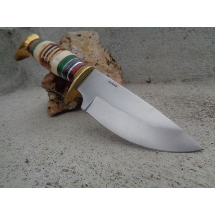 Couteau Poignard Frost Cutlery Chipaway Torchbone Lame Acier Carbone Manche Os Etui Cuir FCW1120TB - Livraison Gratuite