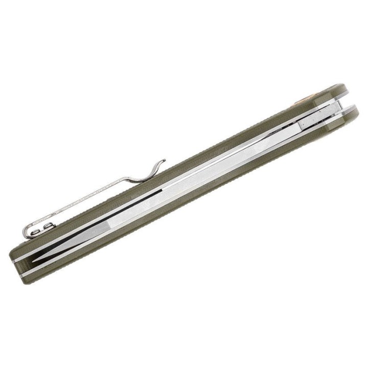 Couteau CJRB Kicker Flipper Green Manche G10 Lame Tanto Reverse Acier D2 Recoil-Lock Clip J1915GN - Livraison Gratuite