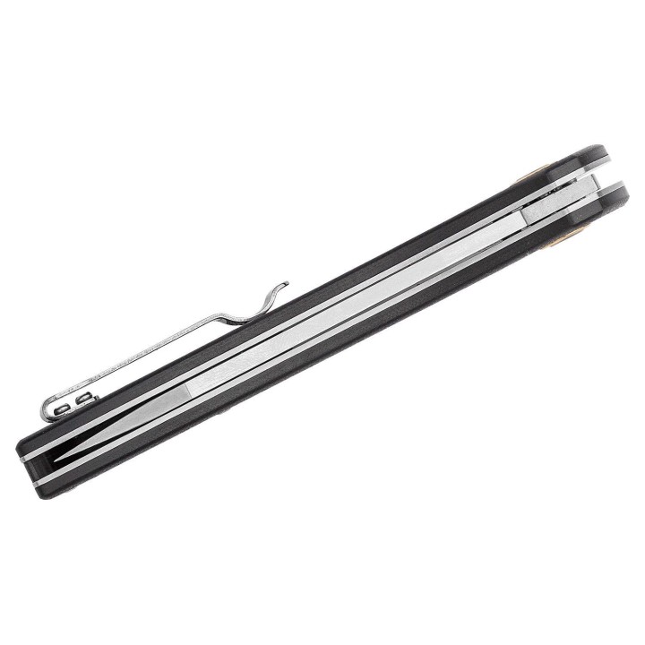 Couteau CJRB Kicker Flipper Black Manche G10 Lame Tanto Reverse Acier D2 Recoil-Lock Clip J1915BK - Livraison Gratuite