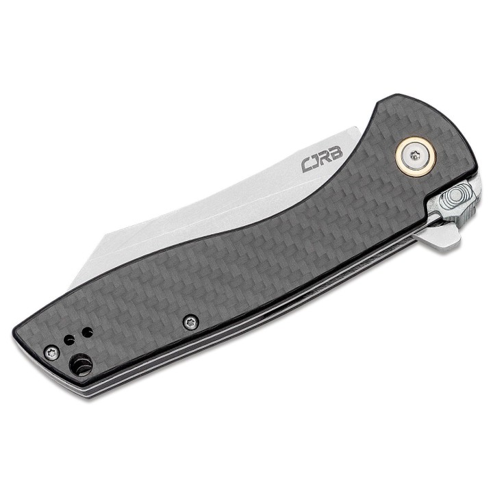 Couteau CJRB Kicker Flipper CF Manche Fibre Carbone Lame Tanto Reverse Acier D2 Recoil-Lock J1915CF - Livraison Gratuite