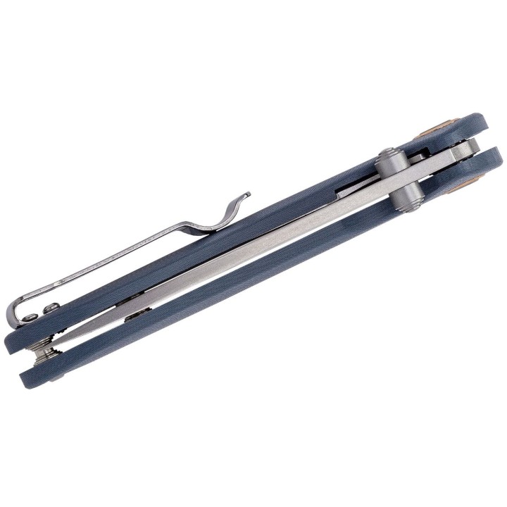 Couteau CJRB Small Feldspar Blue/Gray Lame Acier D2 Manche Green G10 LinerLock Clip J1912SGYC - Livraison Gratuite