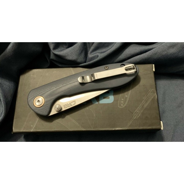 Couteau CJRB Small Feldspar Black Lame Acier D2 Manche G10 LinerLock Clip J1912SBKC - Livraison Gratuite