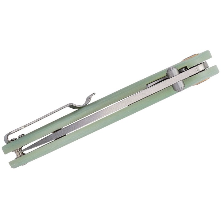 Couteau CJRB Feldspar Translucent Lame Acier D2 Manche Jade G10 LinerLock Clip J1912NTG- Livraison Gratuite