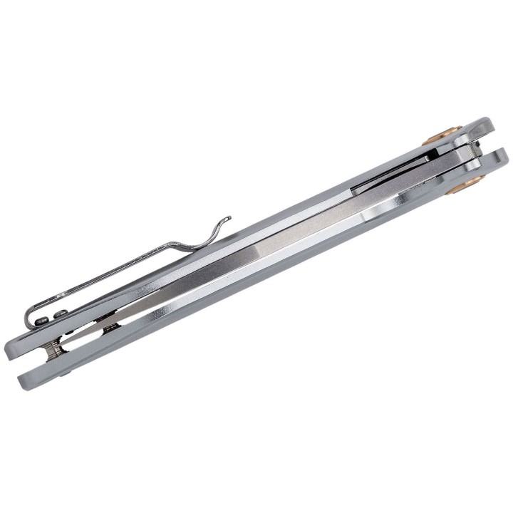 Couteau CJRB Agave Gray Lame Acier D2 Manche Aluminium Linerlock Clip J1911ALC - Livraison Gratuite
