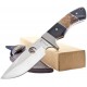 Couteau de Chasse Elk Ridge Hunter Manche en bois différents Acier 440 Housse Cuir ER073 - Livraison Gratuite