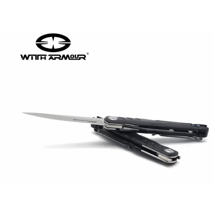Couteau WithArmour Stark Lame Acier D2 Manche G10 Linerock Clip WAR094BKG - Livraison Gratuite