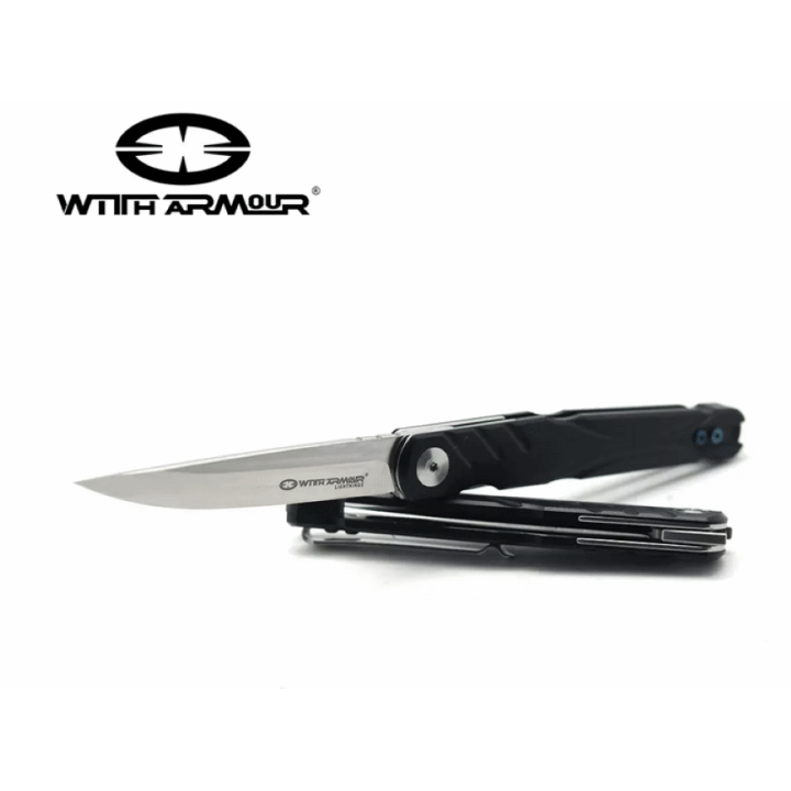 Couteau WithArmour Stark Lame Acier D2 Manche G10 Linerock Clip WAR094BKG - Livraison Gratuite