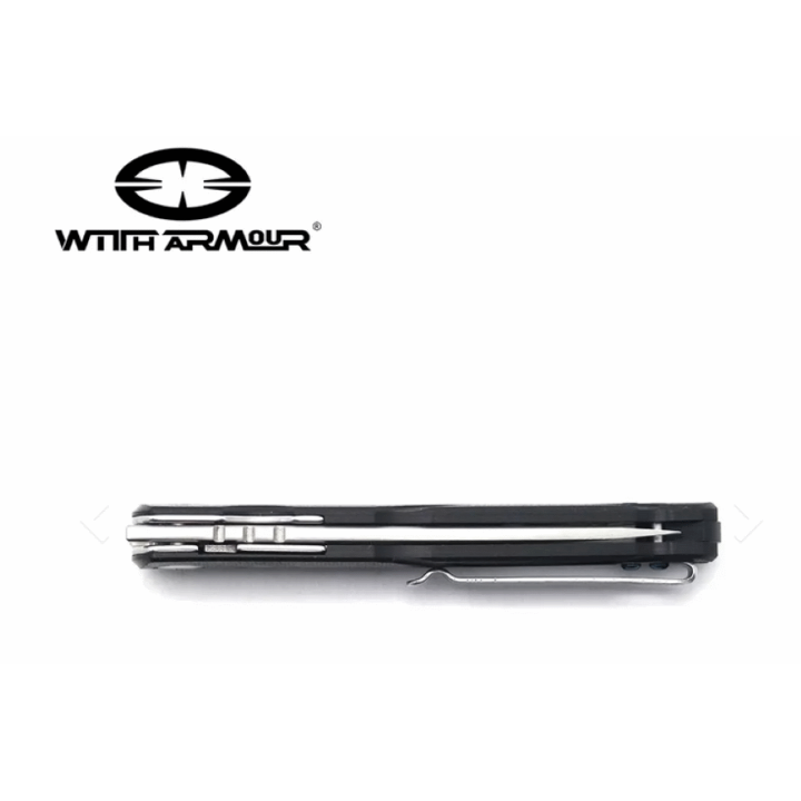 Couteau WithArmour Stark Lame Acier D2 Manche G10 Linerock Clip WAR094BKG - Livraison Gratuite