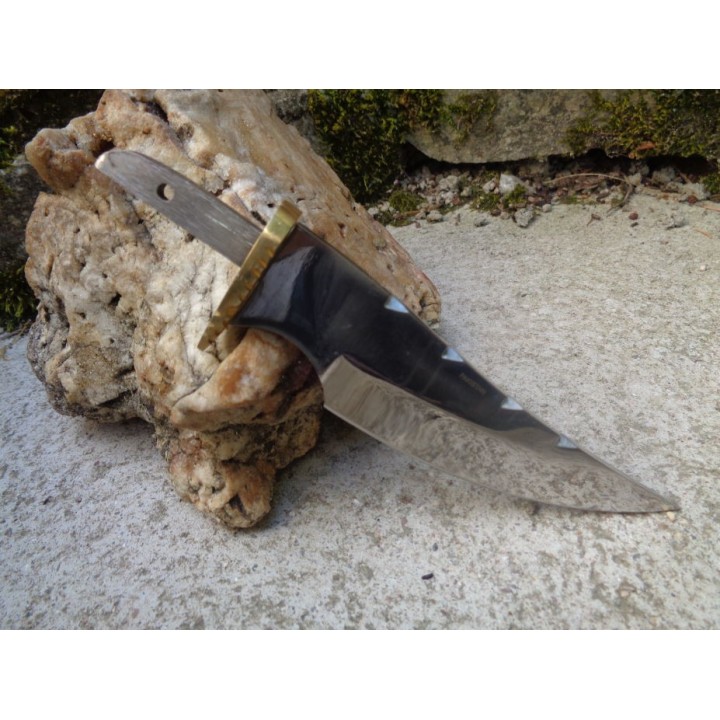 Lot de 2 Lames de Couteau à Customiser Clip Blade Acier Carbone Dos Guilloché + Etui Cuir BL7723 - Livraison Gratuite