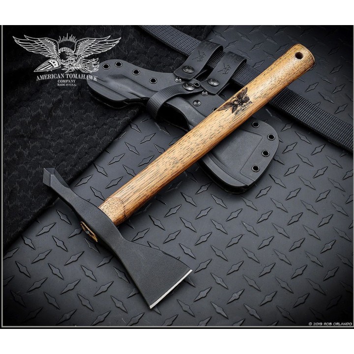 Hachette American Model 1 Tomahawk Hickory Lame Acier Carbone 1060 Manche Bois Etui USA ATC810676 - Livraison Gratuite