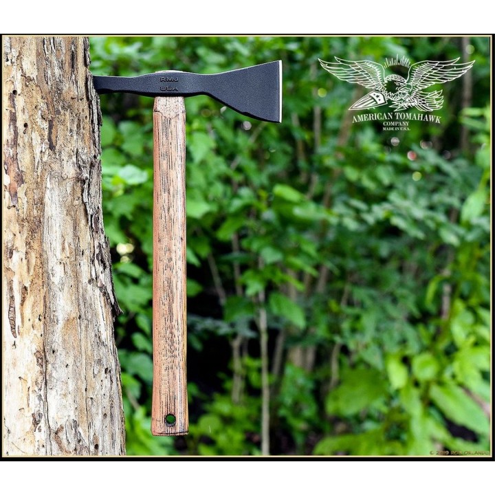 Hachette American Model 1 Tomahawk Hickory Lame Acier Carbone 1060 Manche Bois Etui USA ATC810676 - Livraison Gratuite