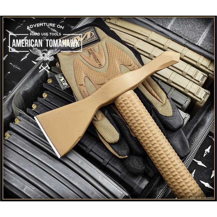 Hachette American Tomahawk Model 1 Tomahawk Coyote Acier Carbone 1060 Etui Kydex Made USA ATC810706 - Livraison Gratuite