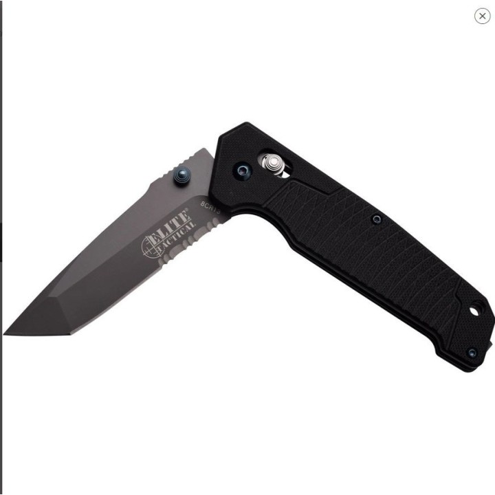 Couteau Elite Tactical Rapid Lock Lame Tanto Acier 8Cr13MoV Manche G10 Clip ET1016TBSO - Livraison Gratuite
