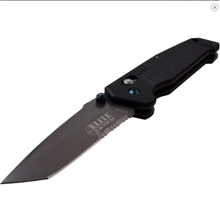Couteau Elite Tactical Rapid Lock Lame Tanto Acier 8Cr13MoV Manche G10 Clip ET1016TBSO - Livraison Gratuite
