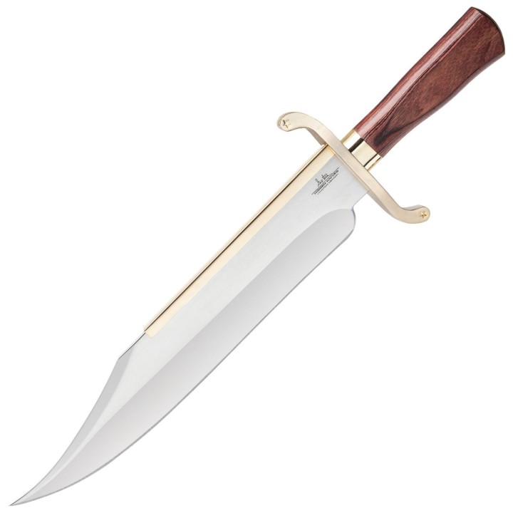 Couteau Hibben Old West Bowie Lame Acier Inox Manche Bois Etui Cuir GH5069 - Livraison Gratuite