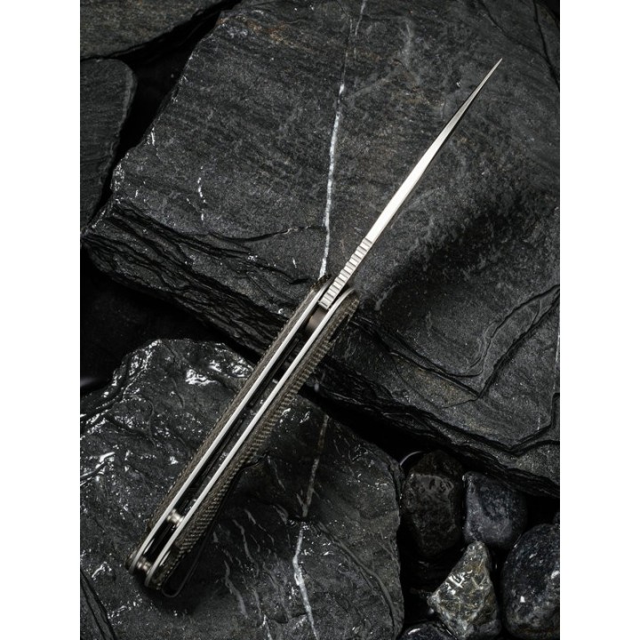 Couteau Civivi Elementum Dark Green Lame Acier D2 Manche Micarta Linerlock Clip CIVC907T - Livraison Gratuite