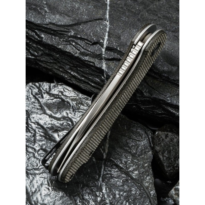 Couteau Civivi Elementum Dark Green Lame Acier D2 Manche Micarta Linerlock Clip CIVC907T - Livraison Gratuite