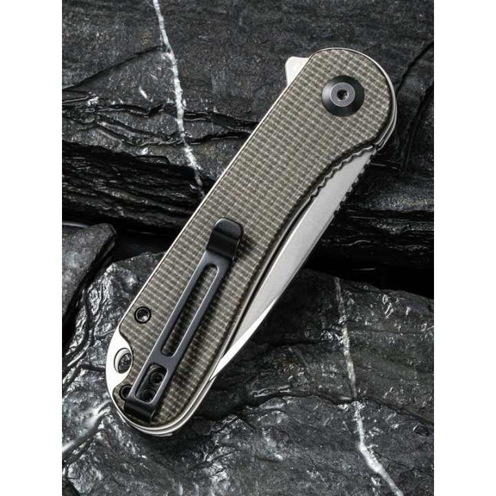 Couteau Civivi Elementum Dark Green Lame Acier D2 Manche Micarta Linerlock Clip CIVC907T - Livraison Gratuite