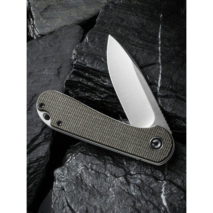 Couteau Civivi Elementum Dark Green Lame Acier D2 Manche Micarta Linerlock Clip CIVC907T - Livraison Gratuite