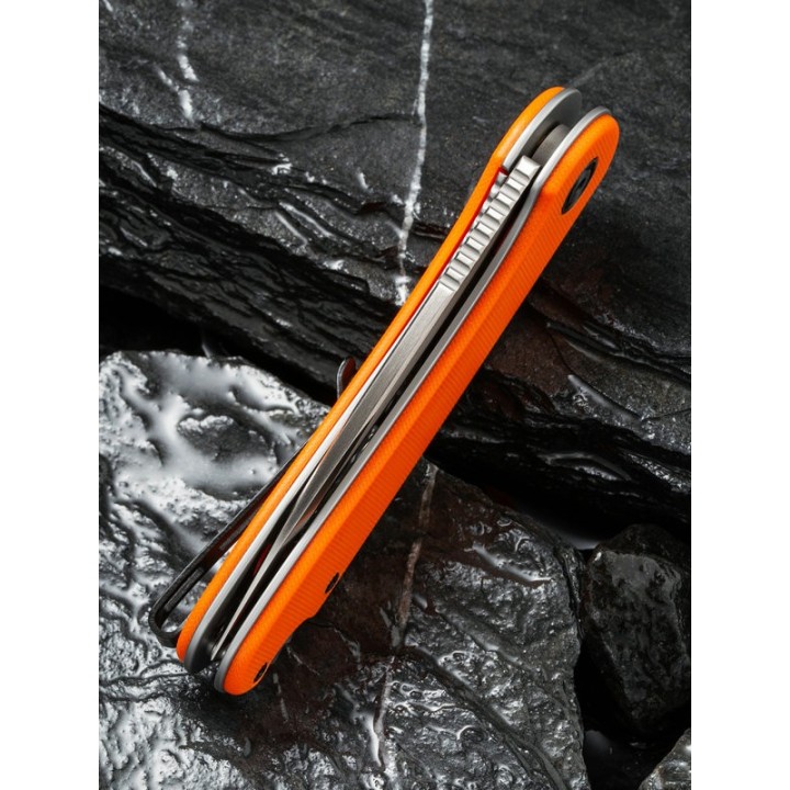 Couteau Civivi Elementum Orange Lame Acier D2 Manche Micarta Ball Bearing CIVC907R - Livraison Gratuite