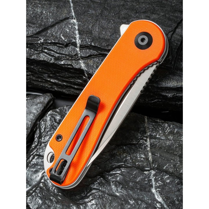 Couteau Civivi Elementum Orange Lame Acier D2 Manche Micarta Ball Bearing CIVC907R - Livraison Gratuite
