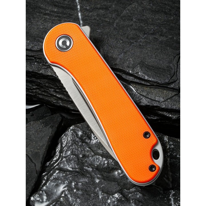 Couteau Civivi Elementum Orange Lame Acier D2 Manche Micarta Ball Bearing CIVC907R - Livraison Gratuite