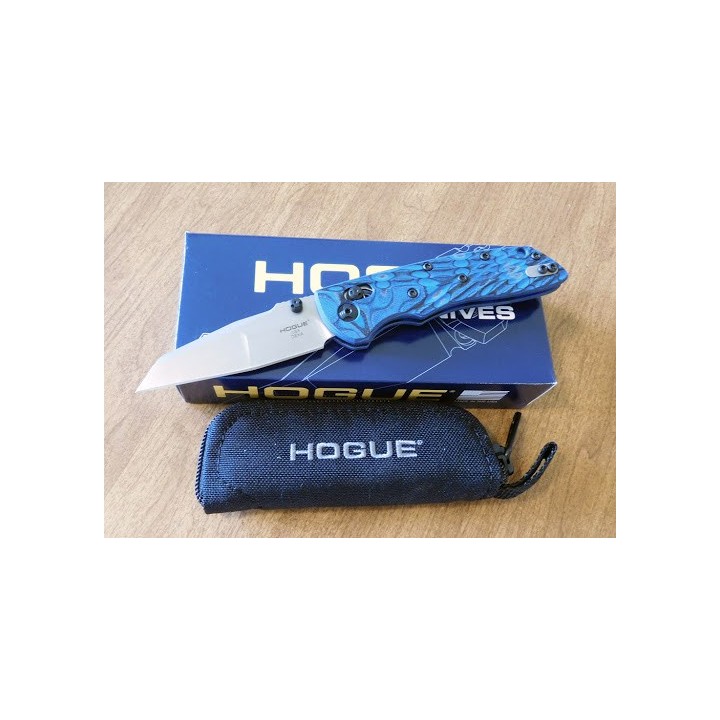 Couteau Hogue Deka ABLE Lock Blue Lame Wharncliffe Acier CPM-20CV Manche G10 Clip Made USA HO24263 - Livraison Gratuite
