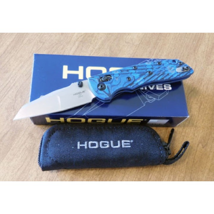 Couteau Hogue Deka ABLE Lock Blue Lame Wharncliffe Acier CPM-20CV Manche G10 Clip Made USA HO24263 - Livraison Gratuite