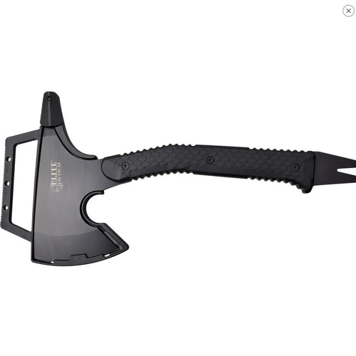 Hache Tomahawk Elite Tactical Axe Acier Inox Manche FRN Etui Plastique  Pied de Biche ETAXE001BK - Livraison Gratuite