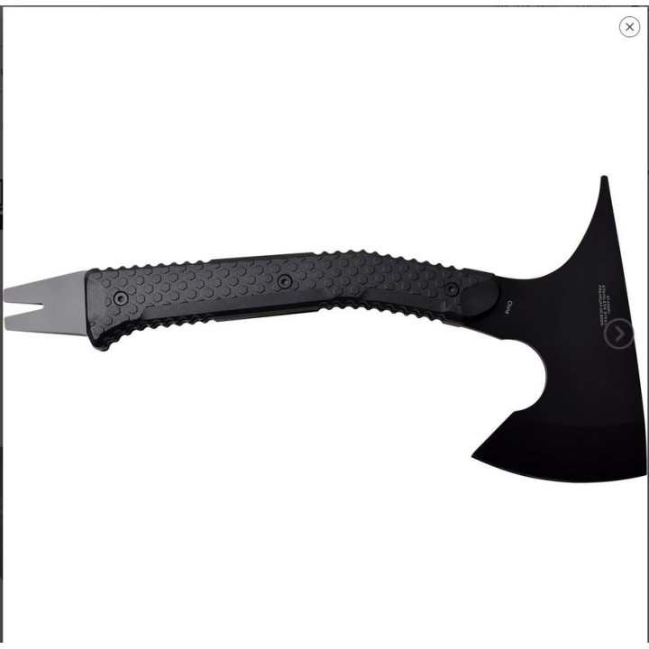 Hache Tomahawk Elite Tactical Axe Acier Inox Manche FRN Etui Plastique  Pied de Biche ETAXE001BK - Livraison Gratuite