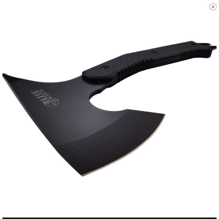 Hache Tomahawk Elite Tactical Axe Acier Inox Manche FRN Etui Plastique  Pied de Biche ETAXE001BK - Livraison Gratuite