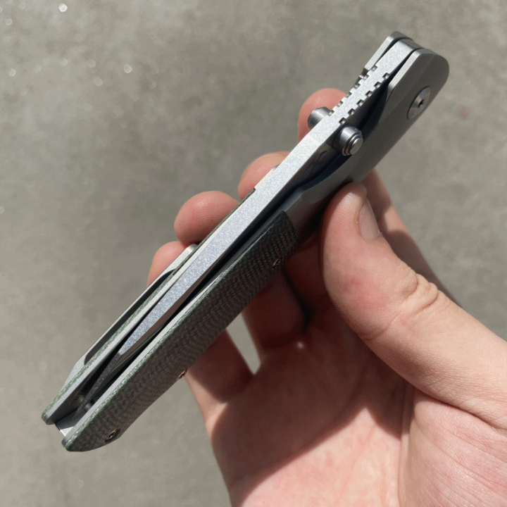 Couteau Kansept Warrior Green Titanium/Micarta Lame Tanto Acier S35VN Ball Bearing Framelock Clip K1005T5 - Livraison Gratuite
