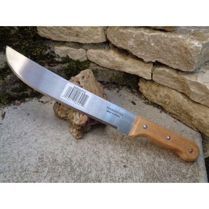Lot de 3 Machette 12 inch Acier Carbone 1055 Manche Bois Made Brazil Machette TRAMONTINA TT20012 - Livraison Gratuite