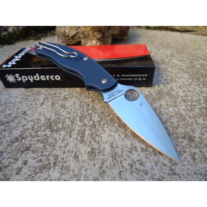 Couteau Spyderco UK Penknife Acier CPM S110V Manche FRN Made In USA SC94PDBL - Livraison Gratuite