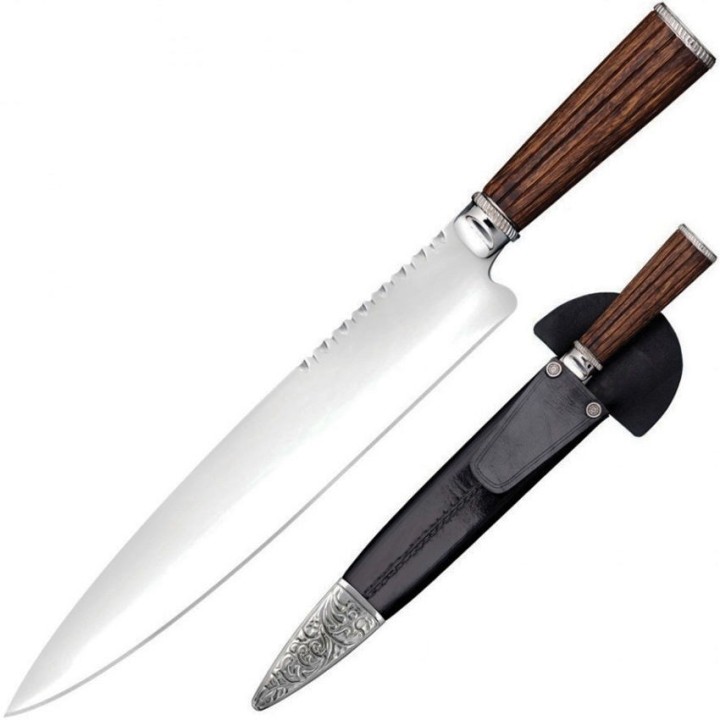 Couteau de Gauchos Cold Steel Facon Lame Acier Carbone 1090 Manche Bois Etui Cuir CS88CLR1 - Livraison Gratuite