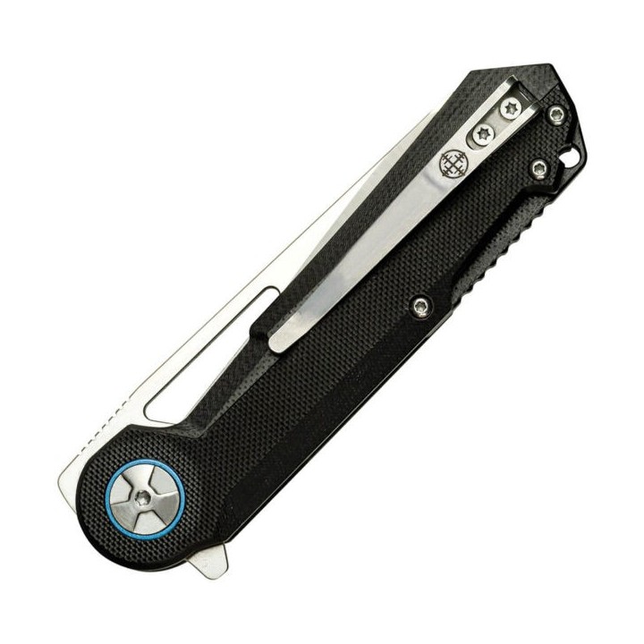 Couteau Elite Tactical Sheepsfoot Acier D2 Manche G10 Linerlock Clip ETFDR004BBL - Livraison Gratuite