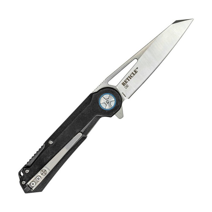 Couteau Elite Tactical Sheepsfoot Acier D2 Manche G10 Linerlock Clip ETFDR004BBL - Livraison Gratuite