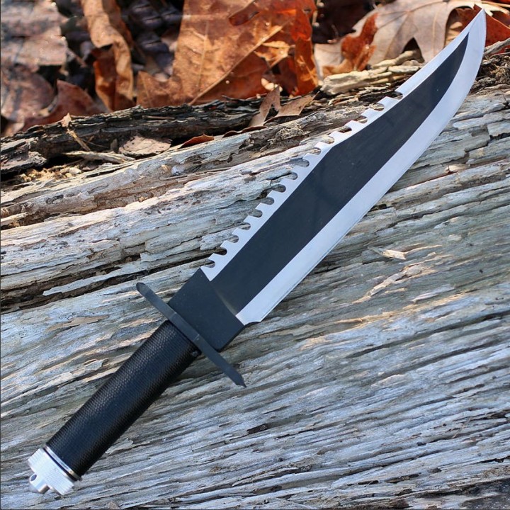 Couteau Rambo II First Blood Part II Standard Edition Acier Inox Manche Paracorde Etui Cuir RB9294 - Livraison Gratuite