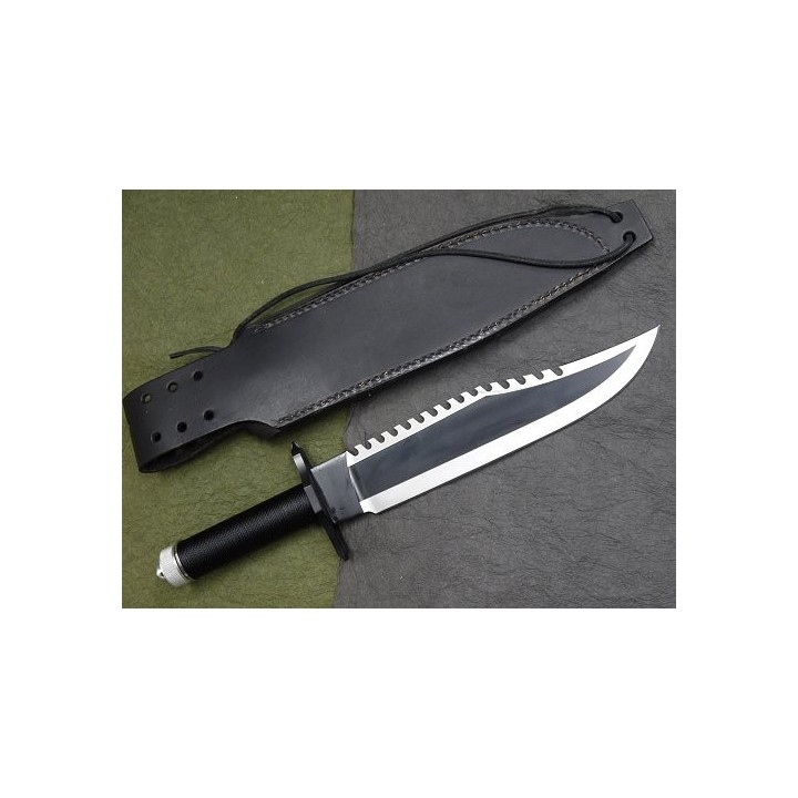 Couteau Rambo II First Blood Part II Standard Edition Acier Inox Manche Paracorde Etui Cuir RB9294 - Livraison Gratuite