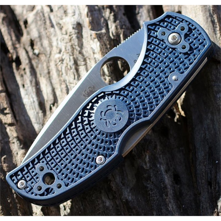 Couteau Spyderco Native 5 Acier CPM-S110V Manche FRN Dark Blue Made USA SC41PDBL5 - Livraison Gratuite