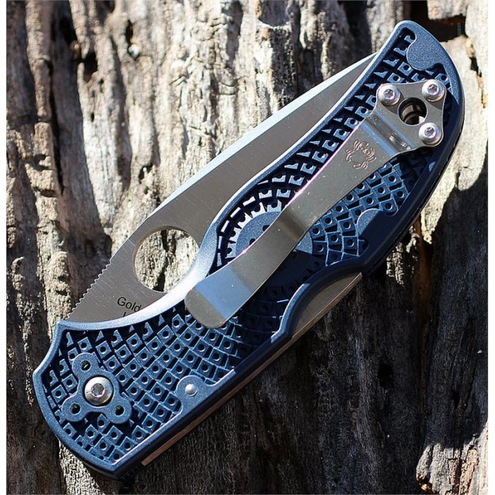 Couteau Spyderco Native 5 Acier CPM-S110V Manche FRN Dark Blue Made USA SC41PDBL5 - Livraison Gratuite