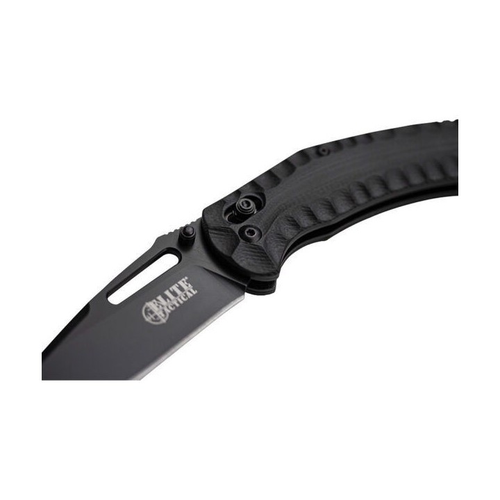 Couteau Elite Tactical Pyrodex Lame Acier D2 Manche G10 Rapid Lock Clip ETFDR008BK - Livraison Gratuite