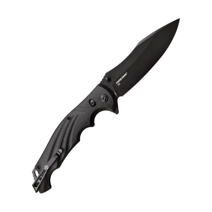 Couteau Elite Tactical The Conqueror Lame Acier 8Cr13MoV Manche FRN Clip ETFDR010BK - Livraison Gratuite