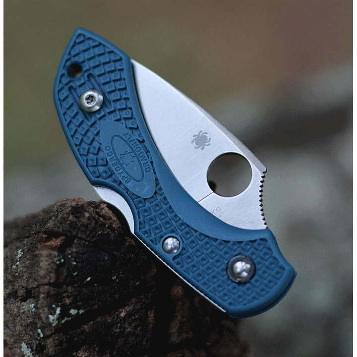 Couteau Spyderco Dragonfly 2 K390 Manche FRN Blue Lame Acier K390 Lockback Clip Made Japan SC28FP2K390 - Livraison Gratuite