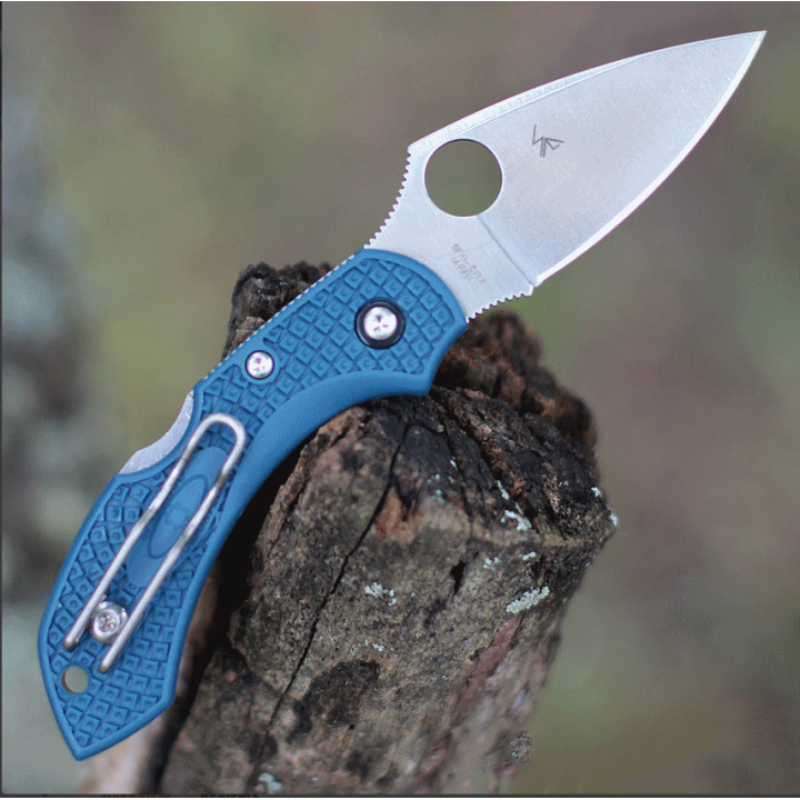 Couteau Spyderco Dragonfly 2 K390 Manche FRN Blue Lame Acier K390 Lockback Clip Made Japan SC28FP2K390 - Livraison Gratuite